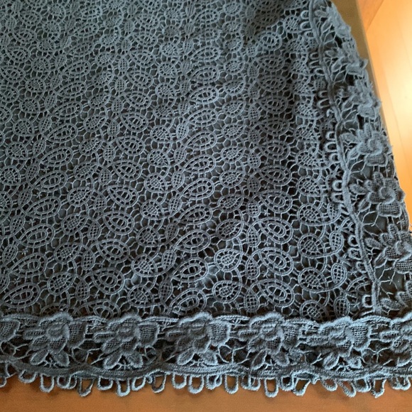 Massimo Dutti Crochet Lace Navy Blue Overlay 3/4 Sleeves Dress size M - Picture 11 of 17